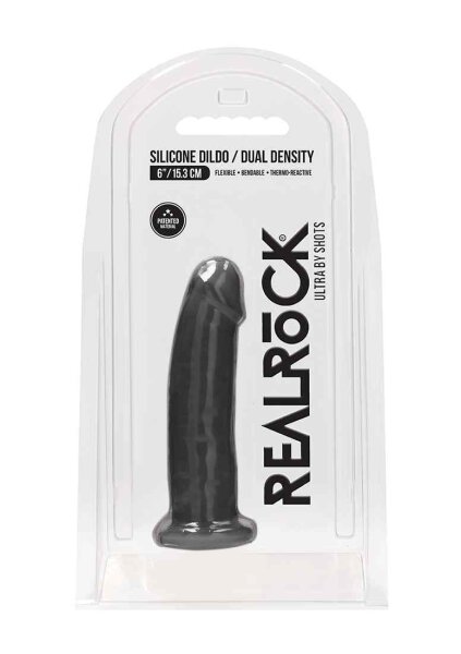 Silicone Dildo Without Balls - Black - 15,5 cm