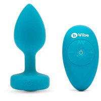 B-Vibe Vibrating Jewel Plug S/M Aquamarine