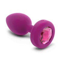 B-Vibe Vibrating Jewel Plug S/M Pink Ruby