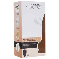 Naked Addiction Rotating & Vibrating Dong with Remote Vanilla 19cm