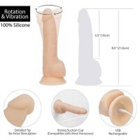 Naked Addiction Rotating & Vibrating Dong 8 Inch Vanilla