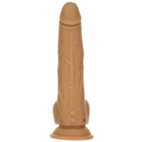 Naked Addiction Thrusting Dong with Remote 9 Inch Caramel
